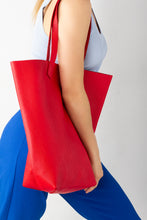 Load image into Gallery viewer, Everyday Leather Tote Bag RED