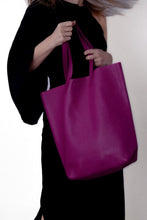 Load image into Gallery viewer, Everyday Leather Tote Bag FUCHSIA